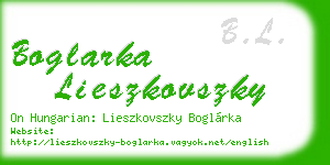 boglarka lieszkovszky business card